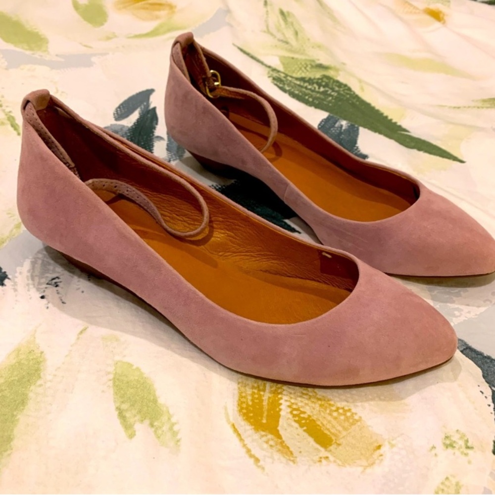 Madewell suede pink pumps